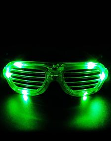 Shutter Shades Briller med Lys - Grønn