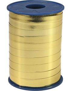 250 meter Gullfarget Metallic Ballongbånd / Gavebånd - Ekstra Bred 10 mm