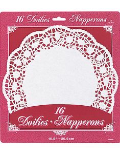 16 stk Hvite Fatpapir/Kakeservietter 26,5 cm