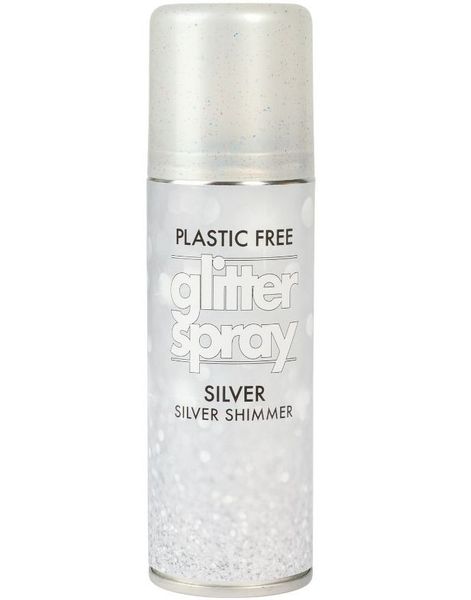 Sølvfarget Glitterspray til Hår 100 ml