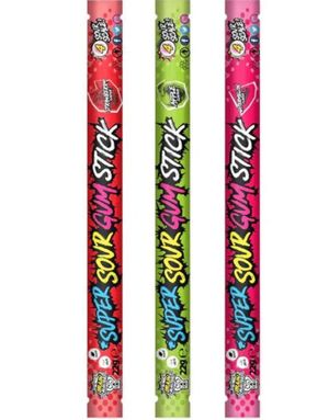 Brain Blasterz Sour Gum Sticks - Assorterte Sure Tyggegummistenger 22 gram