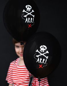 50 stk 30 cm Svarte Pirat Ballonger
