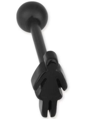 Woman Figure Black - Tungepiercing