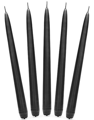 10 stk Svarte Kronelys 24 cm