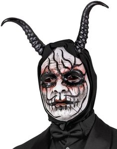 Commedia Dell'arte Demonmann - Maske Med Hette