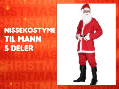 Nissekostyme til Mann 5 Deler