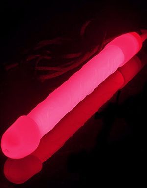 Rosa Dick Glow Stick med Snor 15 cm