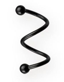 Dual Curve 1.2 x 14 mm - Svart Øyenbrynspiercing