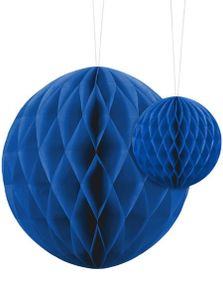 Blå Honeycomb Ball VELG STØRRELSE 10-20 cm