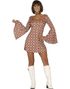 70'S Disco Girl Rutete Kostymekjole - Medium