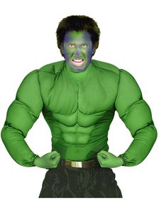 Hulken Inspirert Grønn Muskeldrakt til Voksen