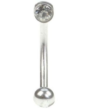 Øyenbrynspiercing med Sotet Sten - 1.2 x 8 mm