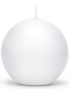 Hvitt Kuleformet Stearinlys 8 cm