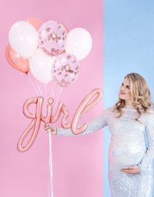 Girl - Rosegullfarget Folieballonger 30 cm