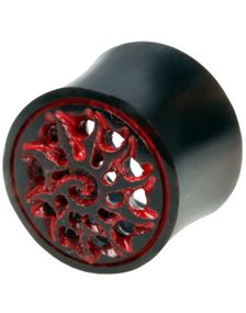 Carved Red Horn Tribal - Organisk Piering Tunnel
