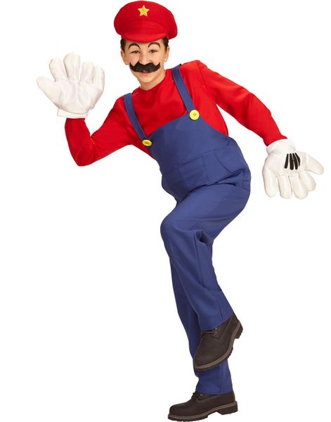 Mario Inspirert Unisex Barnekostyme