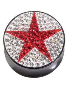 Red Diamond Star - Svart Piercing Plugg
