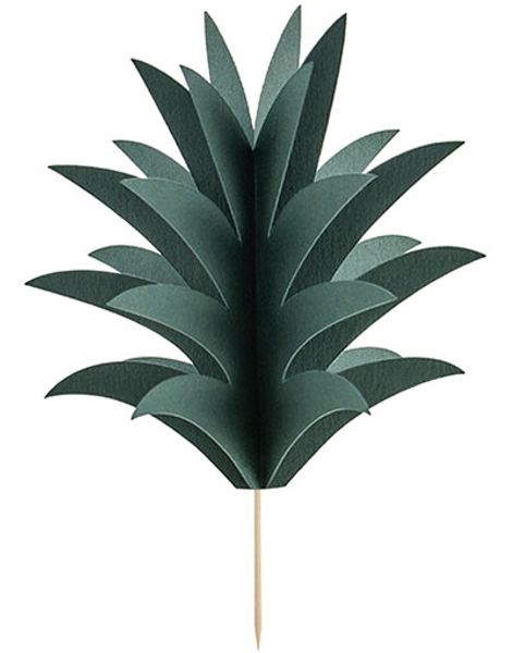 6 stk 3D Kakedekorasjoner 16 cm - Aloha Tropical