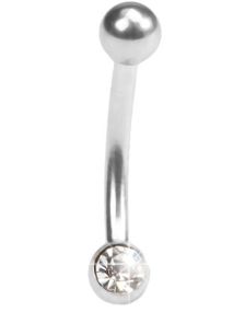 Øyenbrynspiercing med Klar Sten - 1.2 x 8 mm