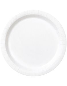 16 stk Hvite Papptallerkener 22 cm