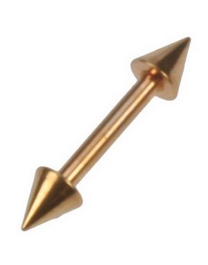 Rett Gullfarget Øyenbrynspiercing med Spike Kuler - 1,2 x 8 mm