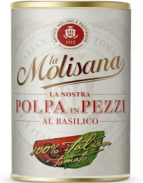 La Molisana Hakkede Tomater med Basilikum - 400g (Italia)