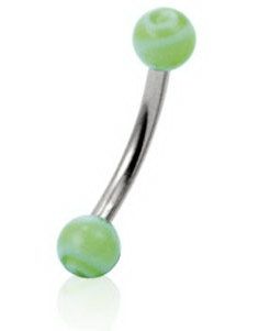 Round Green - 1.2 x 8 mm Øyenbrynspiercing