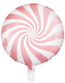 Lys Rosa Candy Mønstret Folieballong 45 cm