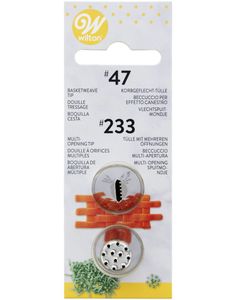 2 stk Sprøytetupper Basket Weave #47 og Multi-Open #233 - Wilton
