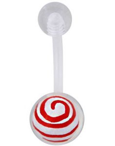 Hypnotize Me Navlepiercing - Hvit/Rød