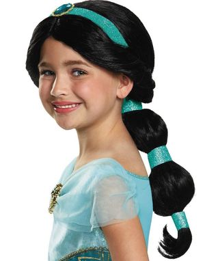Lisensiert Disney Jasmine Deluxe Parykk til Barn