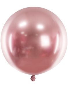 1 stk 60 cm - Rund Glossy Rose Gullfarget Ballong