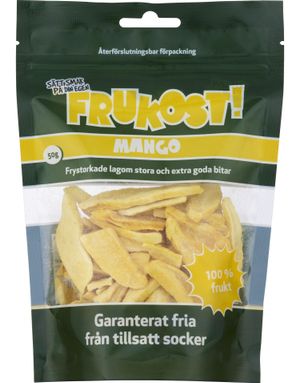 Frukost! Mango - Pose med Frysetørkede Mangobiter 50 gram