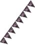 80 Års Feiring - 4 Meter Svart og Rosa Glitrende Flaggbanner