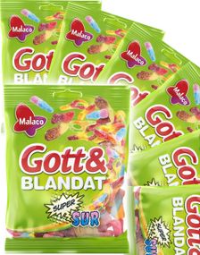 1797379200_130 stk Godt og Blandet Supersur - Forskjellige Sure Vingummibiter - Hel Eske 3,9 kg