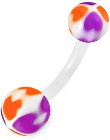 Candy Love - Hvit, Lilla og Orange Navlepiercing av Bioplast