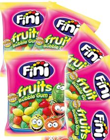 12 stk Fini Fruits Bubblegum - Fruktformet Tyggegummi - Hel Eske 900 gram