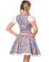 Luksus Nydelig Blå Dirndl Oktoberfestkjole med Blomstermønster