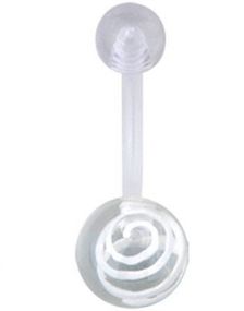 Hypnotize The World Hvit Navlepiercing