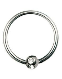BCR Piercing med Rund Kule og Klare Stener