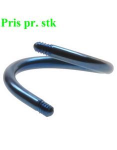 Blå Curved Stang i Titan til 1,6 mm Kule
