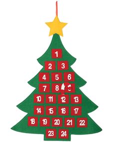 Juletreformet Julekalender med 24 Lommer 69 cm