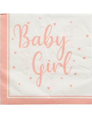 16 stk Baby Girl 3-Lags Servietter 33x33 cm 