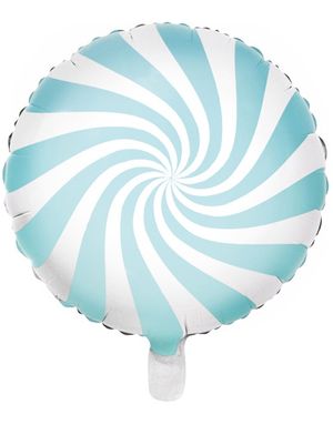 Lys Blå Candy Mønstret Folieballong 45 cm