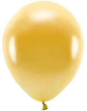 10 stk 30 cm - Økologiske Gullfarget Metallisk Ballonger