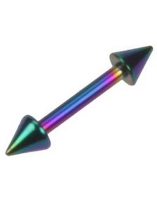 Rett Flerfarget Øyenbrynspiercing med Spike Kuler - 1,2 x 8 mm