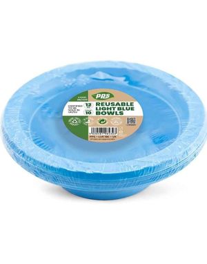 10 stk Dype Blå Gjenbrukbare Plastikkskåler 15,5 cm