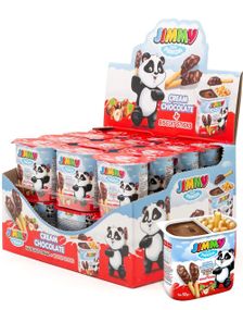 24 stk Jimmy The Panda Cream Chocolate - Brødpinner og Sjokolade - Hel Eske 1,25 kg