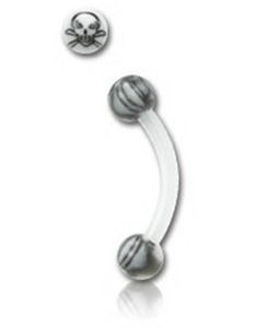 Skull White - 1.2 x 8 mm Øyenbrynspiercing