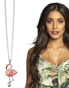Rosa og Sølvfarget Flamingo Kostymesmykke